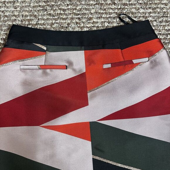 Ted Baker Redda Sahara Faux-Wrap Skirt Lined Zip Size 2 US 6 Holiday Christmas - Picture 10 of 16